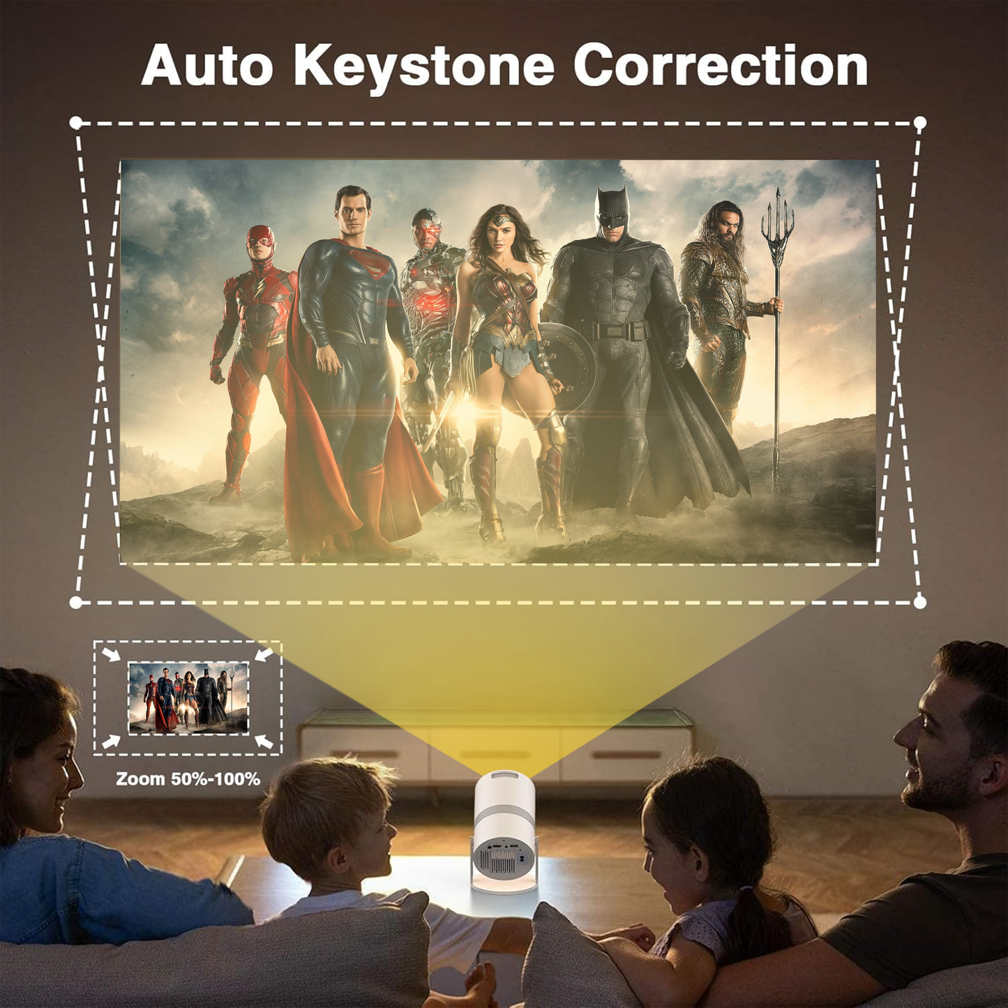 HY300 Projector Android Latest Version | Portable Smart Projector High Quality with WiFi/Bluetooth